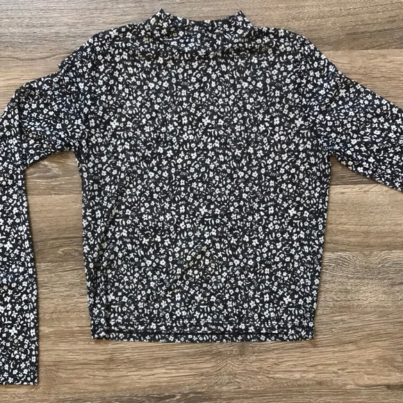 Astr Tops - 3/$20! ASTR black and white floral sheer turtleneck